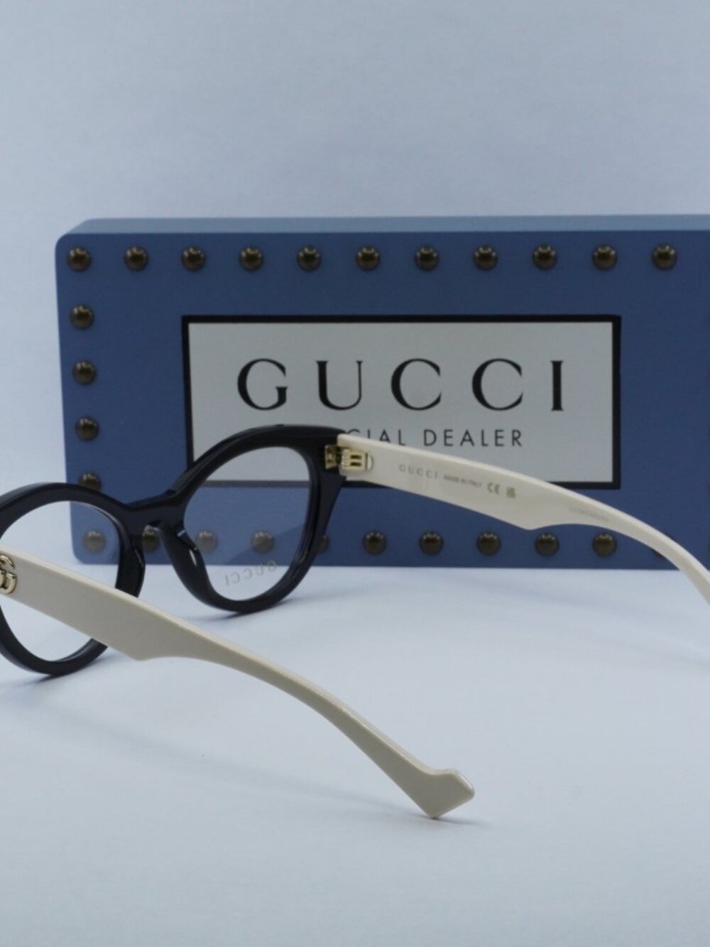 Gucci GG0959O 002 Cat Eye Eyeglasses – Black/Ivory 51mm - Picture 8 of 9